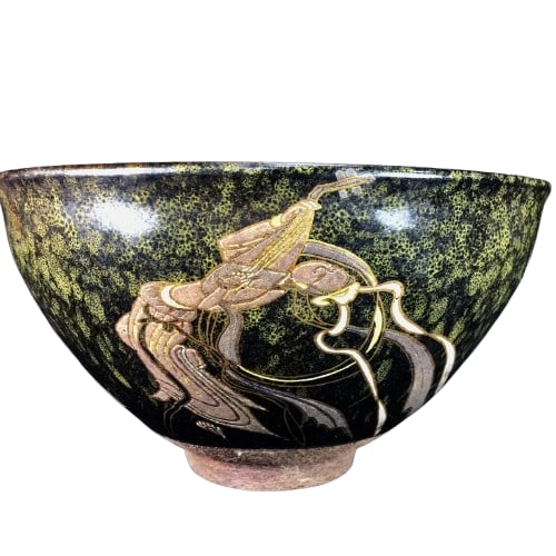 Handed down from ancient times, Song style Jian kiln flying fairy pattern Jianzhan: Handed down from ancient times, Song style Jian kiln flying fairy pattern Jianzhan. Fine workmanship, thick patina, exquisite skin, and appearance as shown in the picture. Width 14cm Height 8cm Freigh
