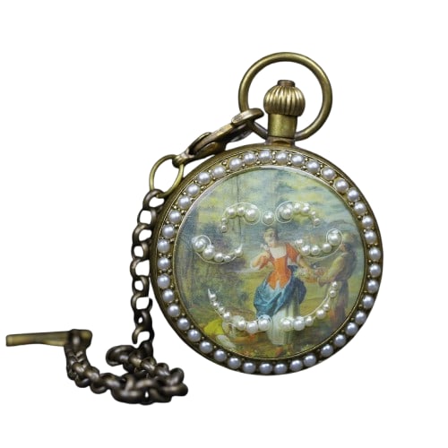 Western picture pocket watch: Western picture pocket watch. Fine workmanship, thick patina, delicate appearance, and appearance as shown in the picture. Freight: 1.International Shipping: Foreign shipping costs are determined by t
