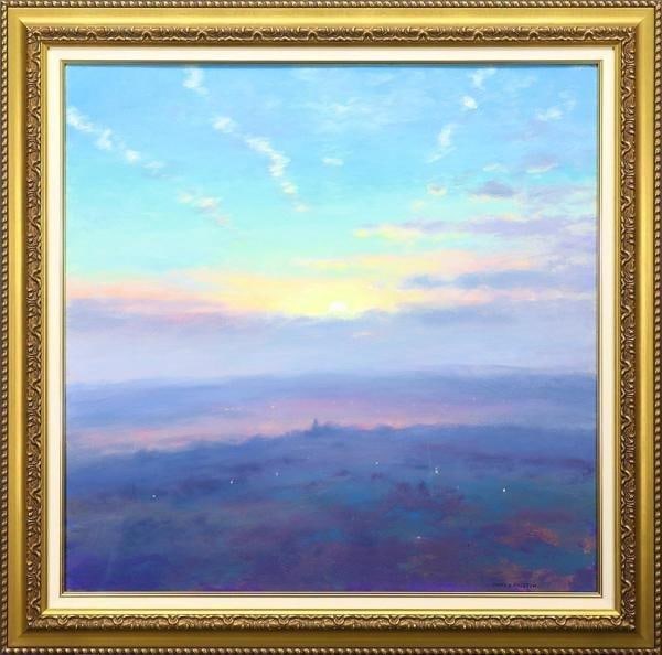 Large oil painting by James Preston: Large oil painting by James Preston. Born in Birmingham in 1946, he is one of the outstanding landscape painters in the UK. He is popular not only in Europe but also in Japan. The theme of his works i