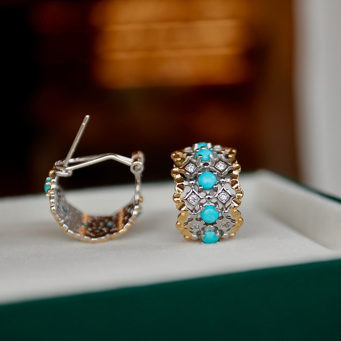 Natural American Turquoise Earrings (1 of 9)