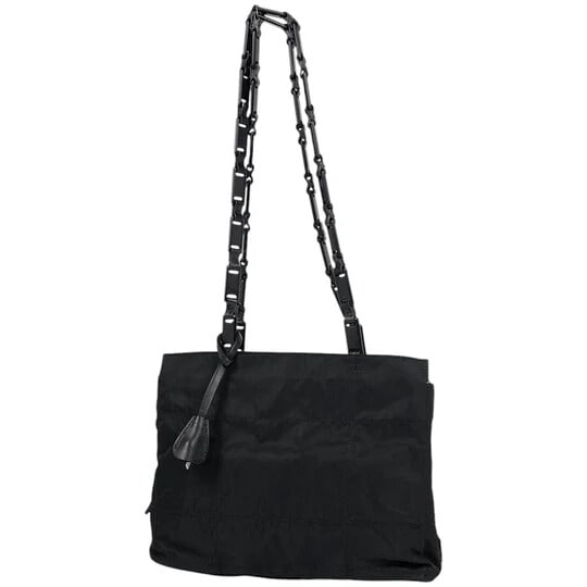 Prada Logo Plaque Shoulder Bag: Prada Logo Plaque Shoulder Bag Handbag Shoulder Bag Nylon Nero (Black) Women's [Second-hand] Because it is a second-hand product, it has not been verified and cannot be returned or exchanged. WidthApp