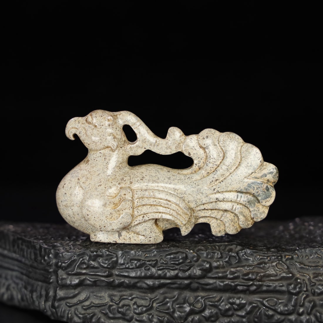 Hotan jade phoenix bird: Chinese antiques Private collection, orderly inheritance (Hetian jade phoenix, fine and smooth jade, with a sophisticated patina) Period items Unique masterpieces Heirlooms, details as shown, dimensio