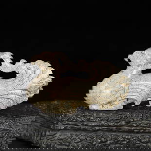 Hotan jade phoenix bird: Chinese antiques Private collection, orderly inheritance (Hetian jade phoenix, fine and smooth jade, with a sophisticated patina) Period items Unique masterpieces Heirlooms, details as shown, dimensio