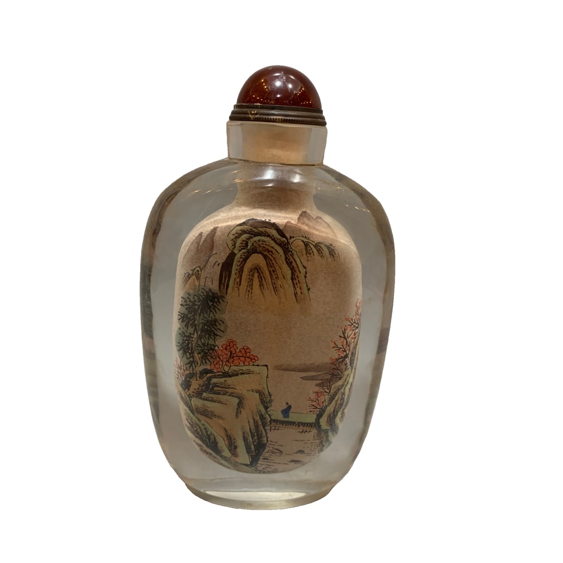 Old glass hand-painted snuff bottle (1 of 8)