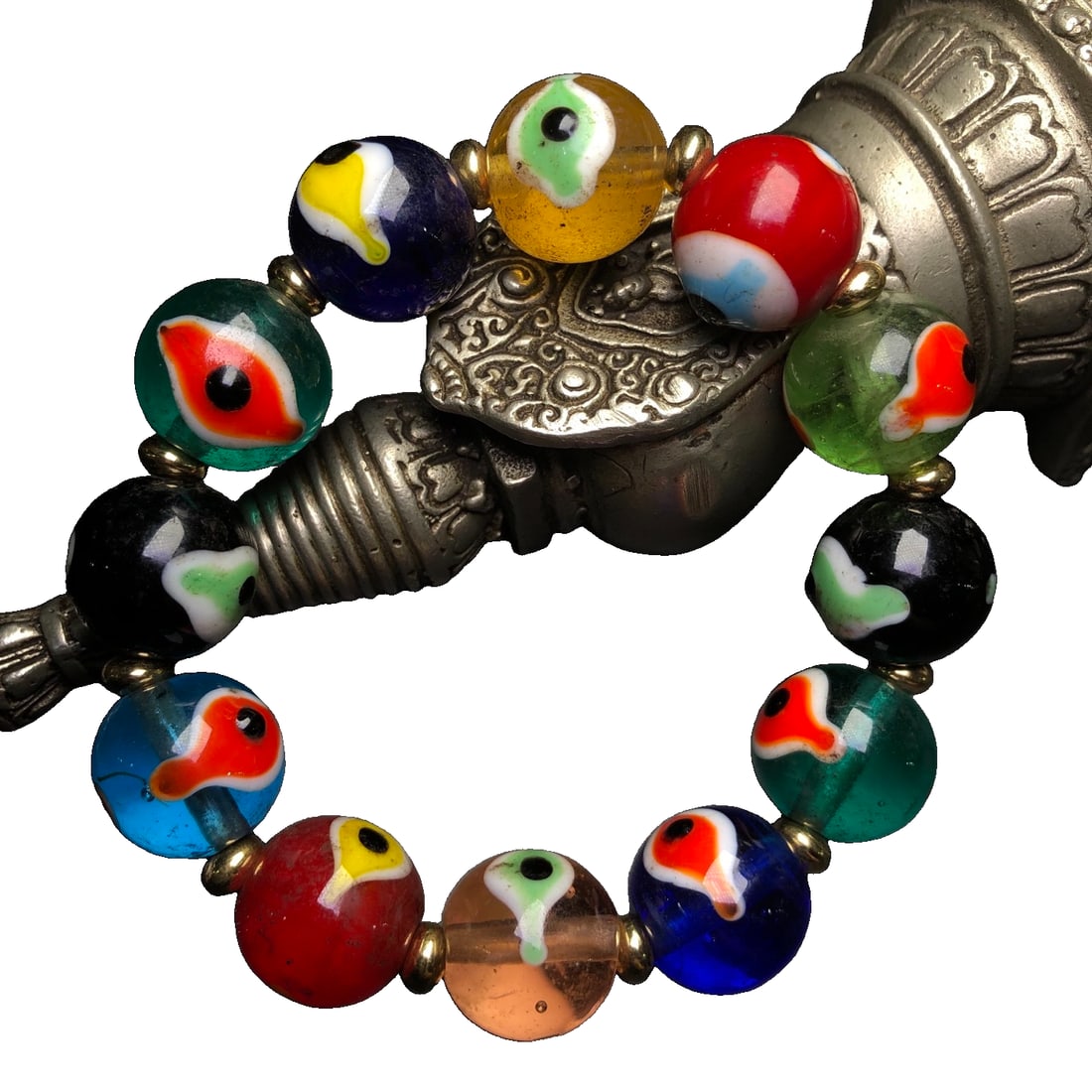 Antique Glaze and Glaze Buddha Eye Prayer Beads Bracelet (1 of 9)