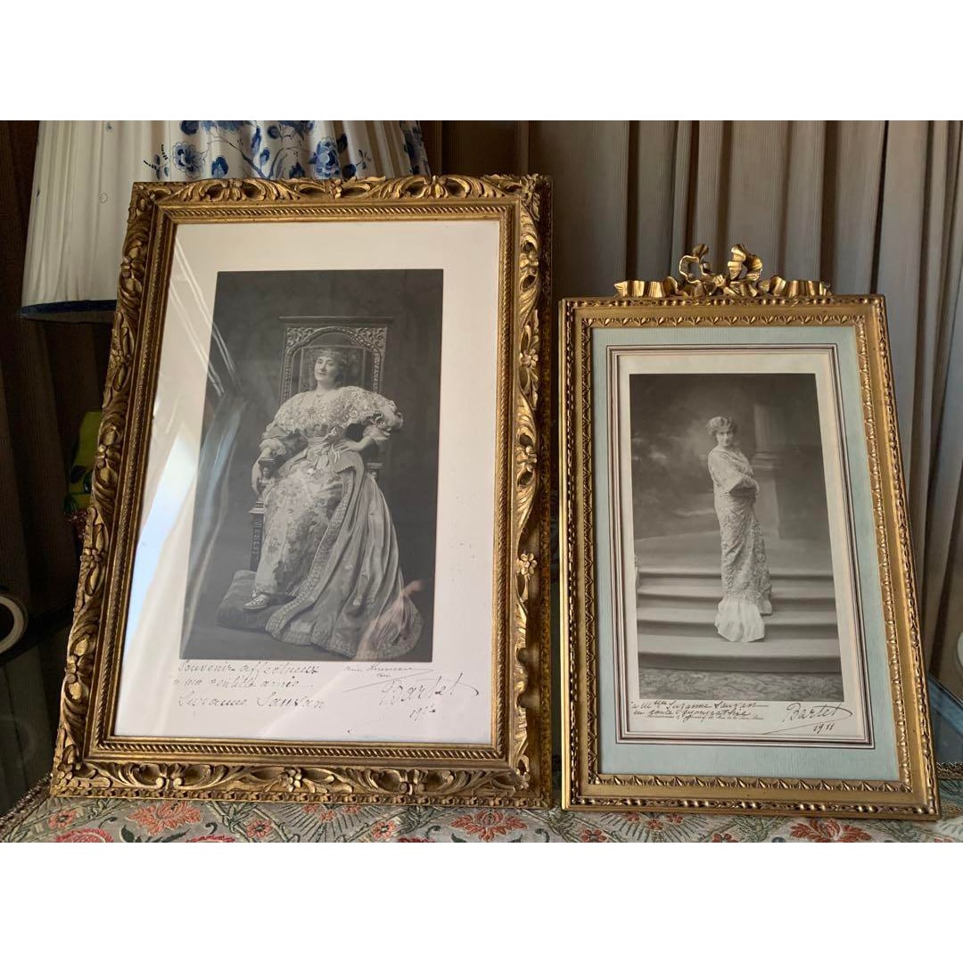 Two signed, luxury framed French antique 1911 Julia Barthe photographs: Two signed, luxury framed photographs of Julia Barthe from 1911, French antiques(Large) Approximately 46cm long, 33cm wide(Small) Approximately 39cm tall, 24cm wide Freight: 1.International Shipping:
