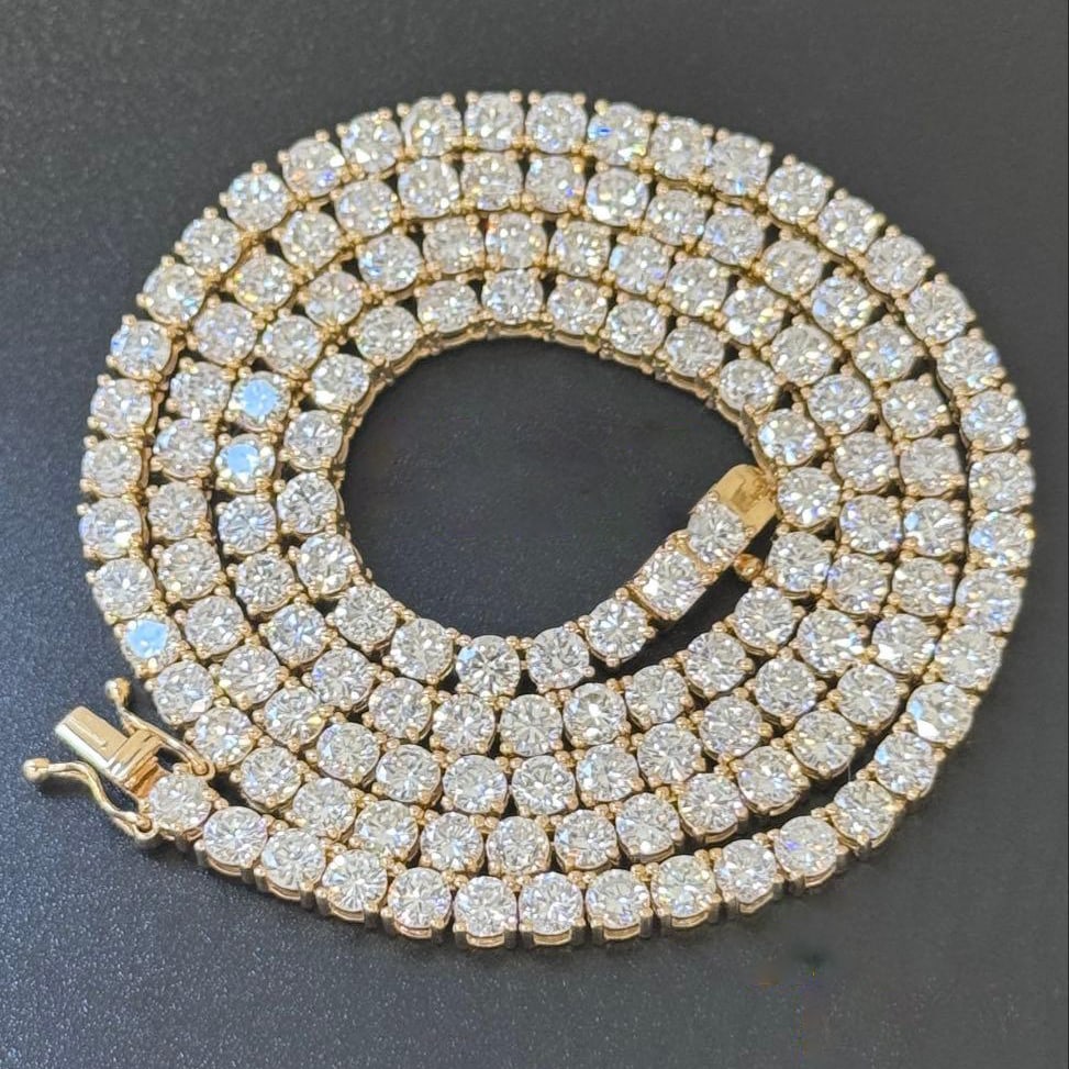 3.5mm Diamond K18 Tennis Necklace 50cm (1 of 8)