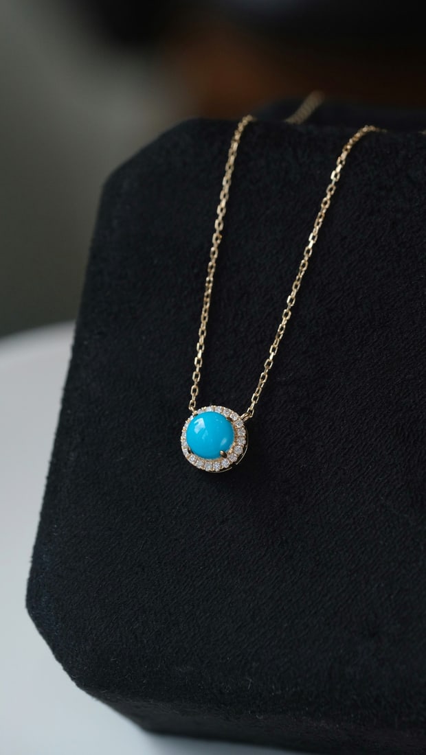 18k Gold Turquoise Necklace (1 of 7)
