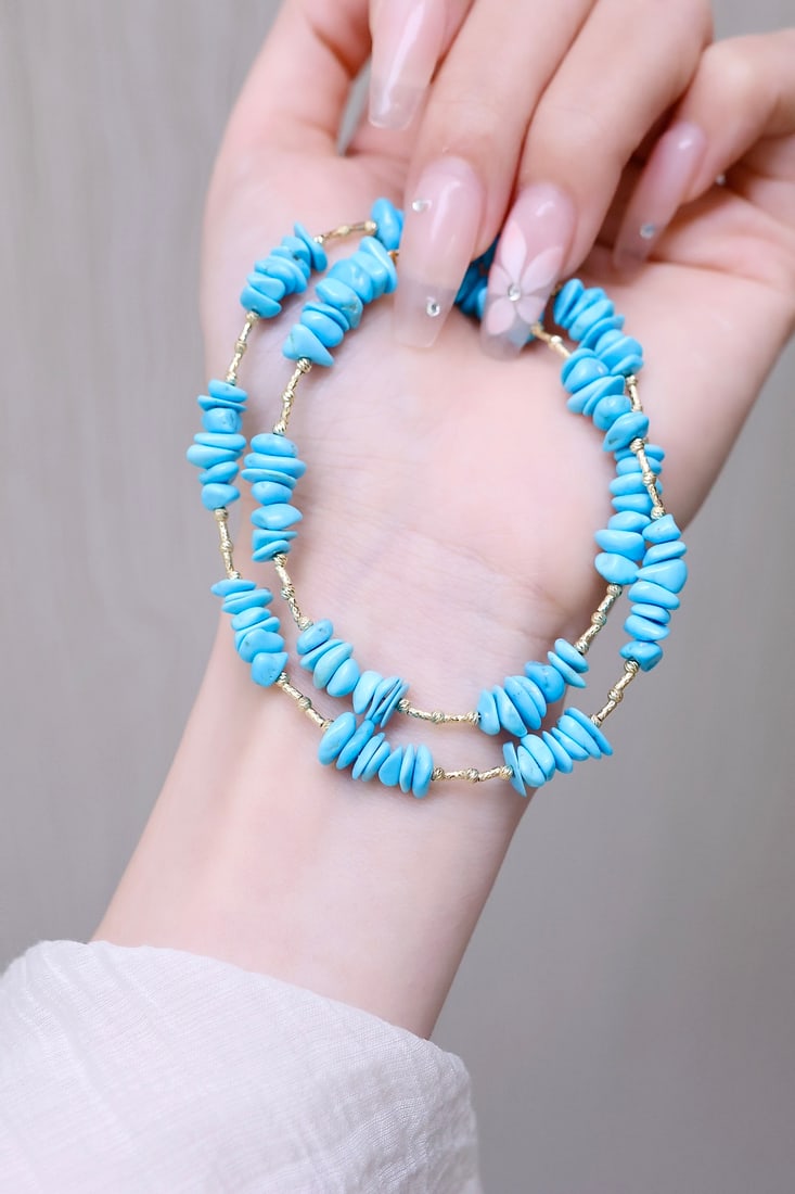 18k Gold Turquoise Necklace (1 of 8)