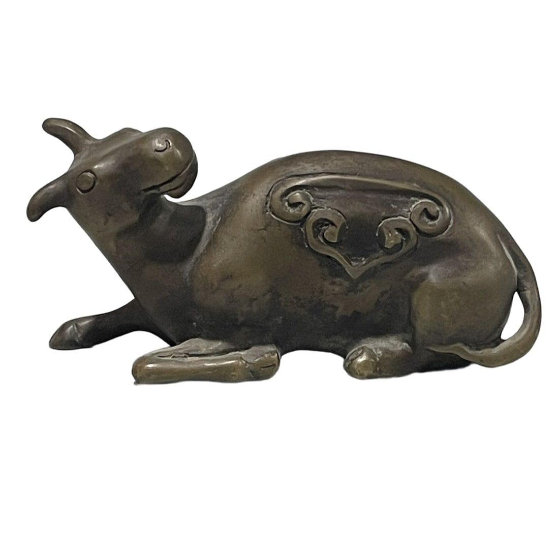 Antique Bronze Animal Knob Paperweight: Asian antique, old collection. Copper beast knob paperweight. Dimensions: Length 8.8 cm, Height 3.8 cm. Weight 370g. This collectible is finely cast in pure copper, with exquisite shape and superb cra