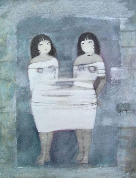 Kaneka Ryouko, Western-style painter and creative photographer, oil paintings, female figures (1 of 7)