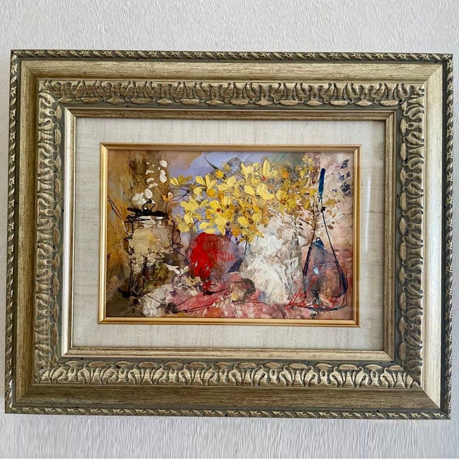 Original oil painting of flowers by Hideo Ikeda, signed by the artist (1 of 11)