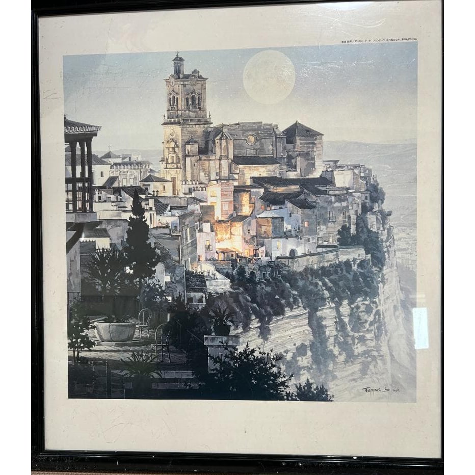 Designed by Sakuura Teppei (Arcos de la Frontera): Designed by Teppei Sakuragawa, the size of (Arcos de la Frontera) is approximately 50 centimeters x 50 centimeters - framed in a frame that is 72 centimeters high and 64 centimeters wide Freight: 1.In