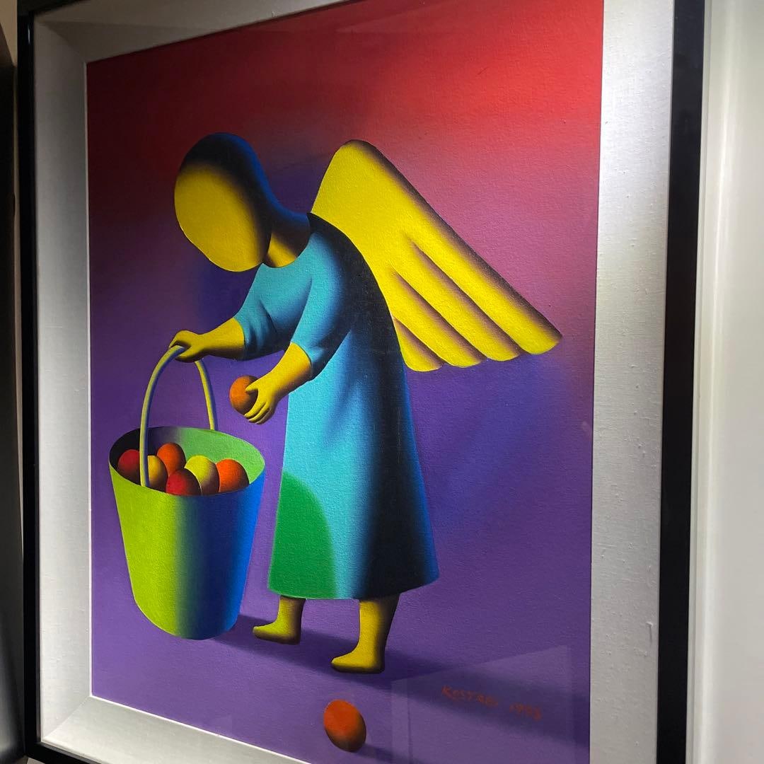 1995 by Mark Costabe, a unique work titled: California Angels: 1995 by Marc Costabi, a unique work titled 'California Angel'. Size: 91 x 76 centimeters Freight: 1.International Shipping: Foreign shipping costs are determined by the destination. 2.Photos, descript