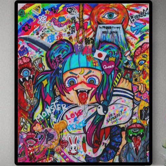 I am proud of Japan's hell for Shibuya Hikari Exhibition: A2A JAPAN COMPETITION 2024 - Shibuya Hikarie exhibition piece, size: F20. 727 x 606 millimeters Freight: 1.International Shipping: Foreign shipping costs are determined by the destination. 2.Photos, d