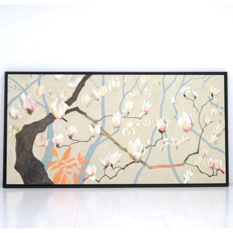 Guaranteed authentic, Yuna Ogino's oil painting of white magnolia.: Yuna Ogino's Magnolia. In recent years, Yuna Ogino's works have been very active both domestically and internationally, and she has been creating works themed around the magnolia flower since her debu