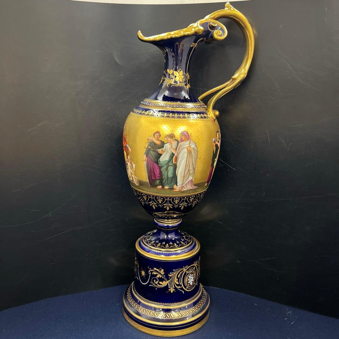 Royal Vienna Hand-Painted Cobalt Large Kettle: Royal Vienna hand-painted cobalt gold extra-large kettle, approximately 57 cm high Freight: 1.International Shipping: Foreign shipping costs are determined by the destination. 2.Photos, descriptions a