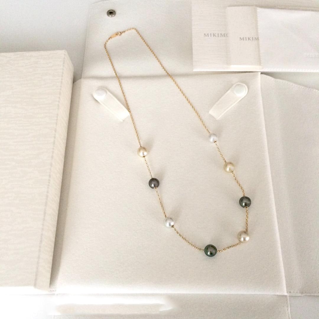 (second hand)18K White and Black Pearl Gold Pearl Necklace (1 of 7)