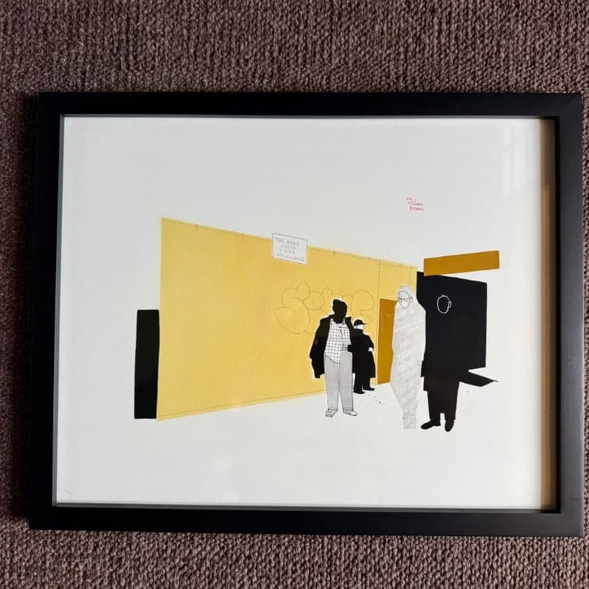 Evan Hecox 'Untitled' original painting: Evan Hecox 'Untitled' Urban Dream OriginalIn 2003, painted on illustration board with dimensions of 41x52 centimeters. Evan Hecox (born in 1970) is a multidisciplinary artist and designer. Over the pa