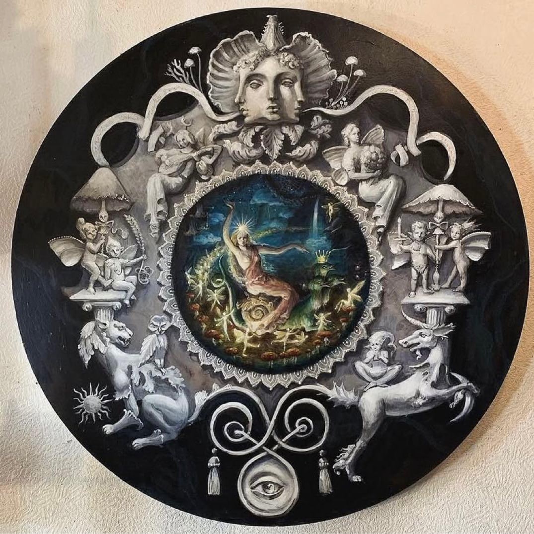 Acrylic painting, mythical female figure, Western painting: This acrylic painting depicts a mythological female figure, showcasing the fantastical scenes of nature. Freight: 1.International Shipping: Foreign shipping costs are determined by the destination. 2.