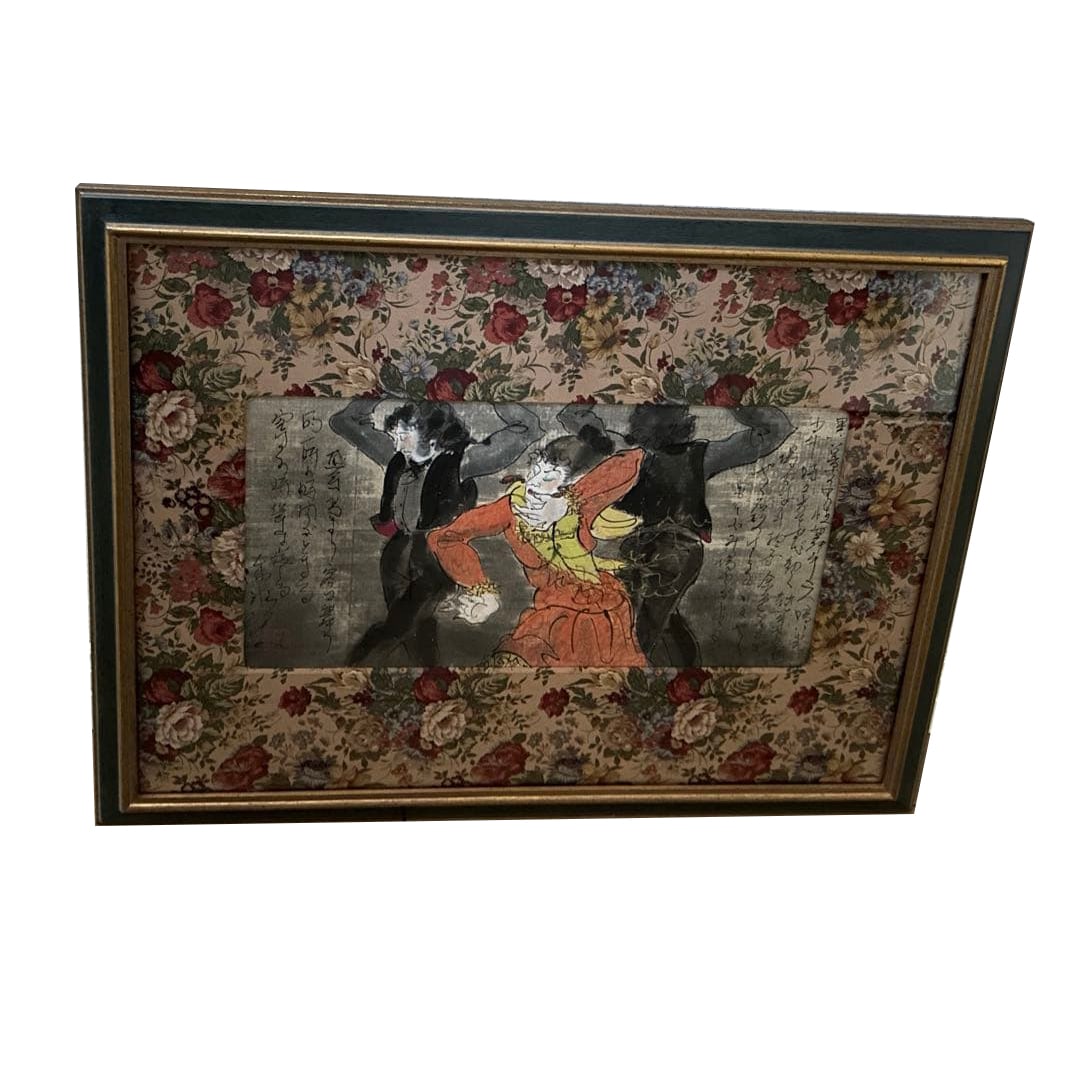 Katsuda Shingo's 'The Person on Stage' Japanese Painting: This is a work by Katsuyuki Kida, who studied under his father Ito Shinsui (known as the last Ukiyo-e artist) and the Western painter Kotaro Koito.This is one of a series of works depicting flamenco d