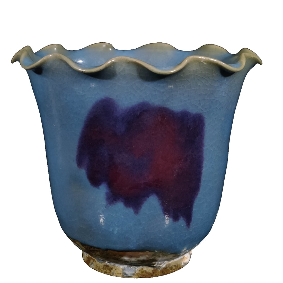 Song Dynasty Style Jun Kiln Crimson Glazed Vase: Song Dynasty Jun Kiln crimson-colored coil pot, height 20 width 22 centimeters, intact with no damage, condition complete, color as shown in the picture Freight: 1.International Shipping: Foreign