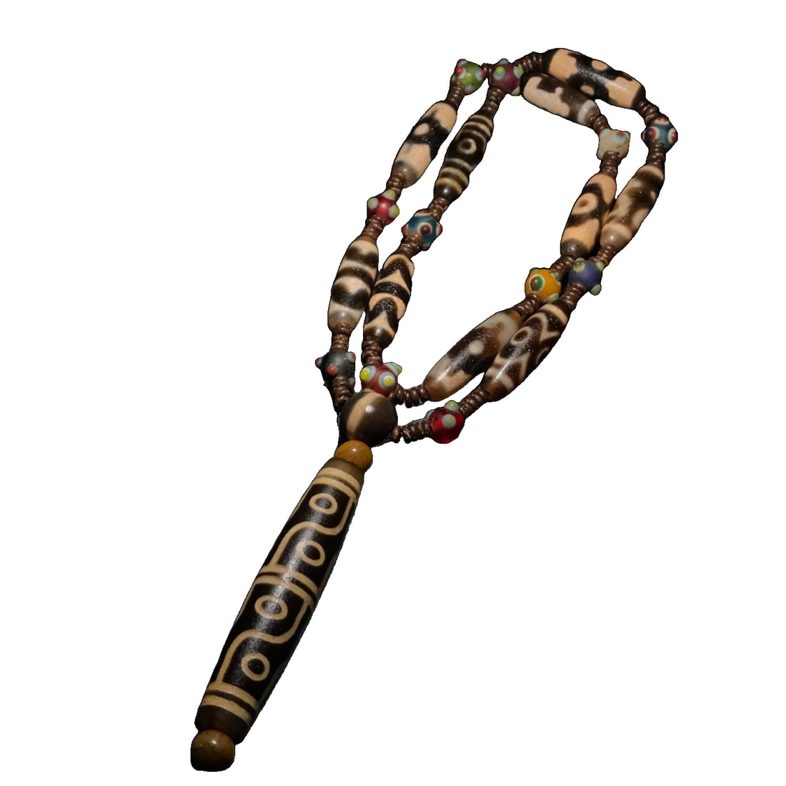 Old Agate Multi-Treasure Bead with Twelve-Eye Bead Necklace and Hand-Held (1 of 10)