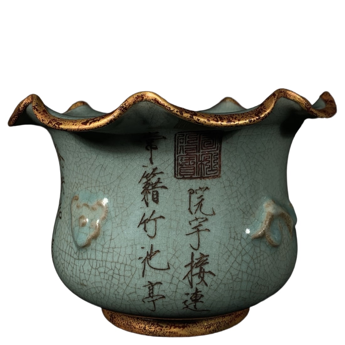 Song Dynasty Style Glaze Porcelain Vase with Inscription of Emperor Huizong's Poem and Qilong (1 of 10)