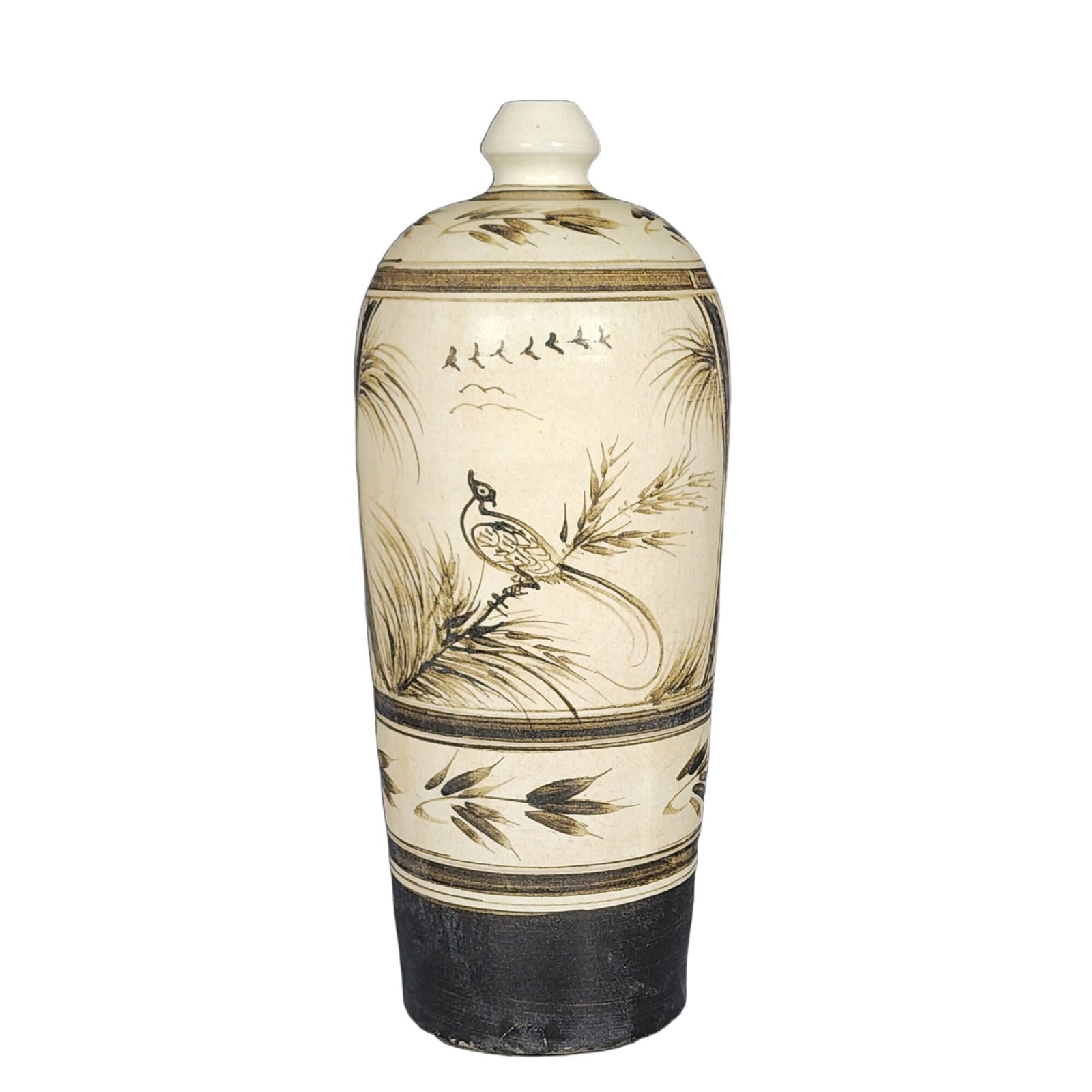 Song Dynasty style Cizhou Ware painted flower and bird pattern plum vase, height 30.8CM width 12CM (1 of 10)
