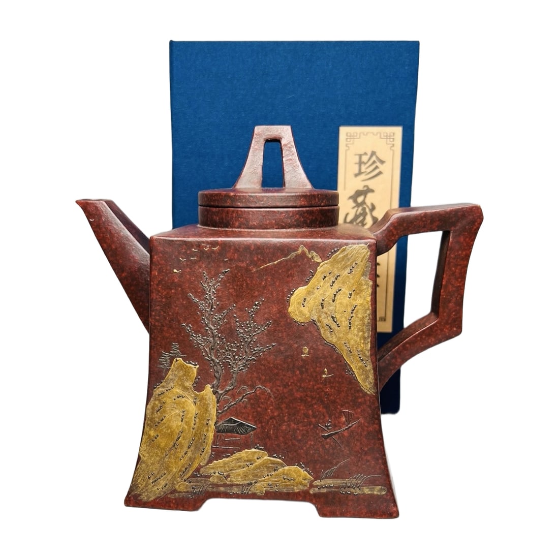 Gu Jingzhou Yixing Zisha, Original Ore Iron-Red Sand: Yixing Zisha Original Ore Iron Blood Red SandAuthor: Gu JingzhouName: BookCapacity: 450cc Freight: 1.International Shipping: Foreign shipping costs are determined by the destination. 2.Photos, descrip