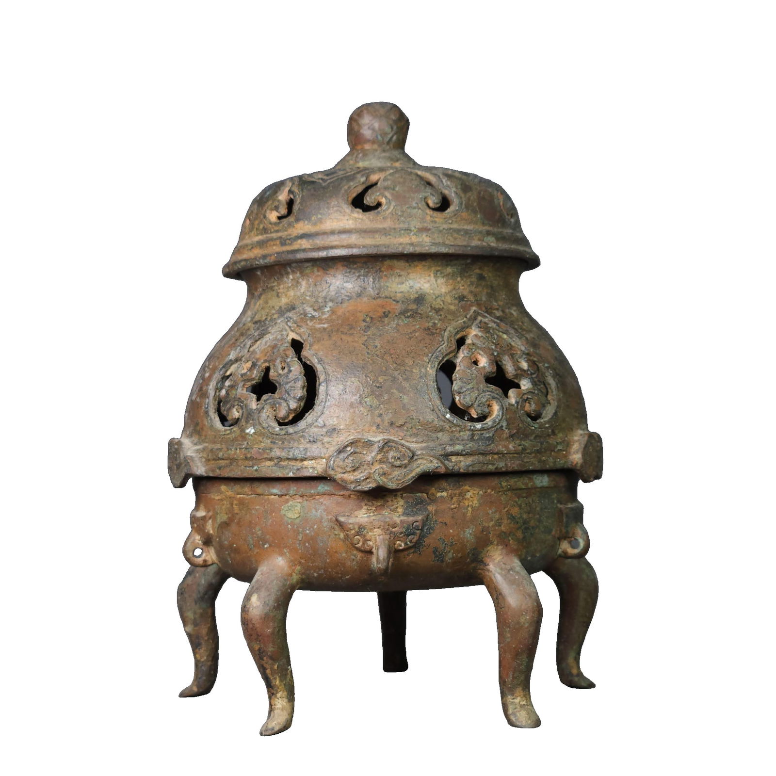 Qing Dynasty style red copper incense burner (1 of 10)