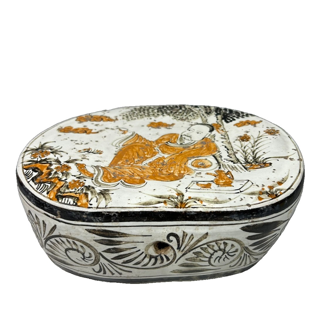 Song Dynasty style Cizhou Kiln figure pillow (1 of 10)