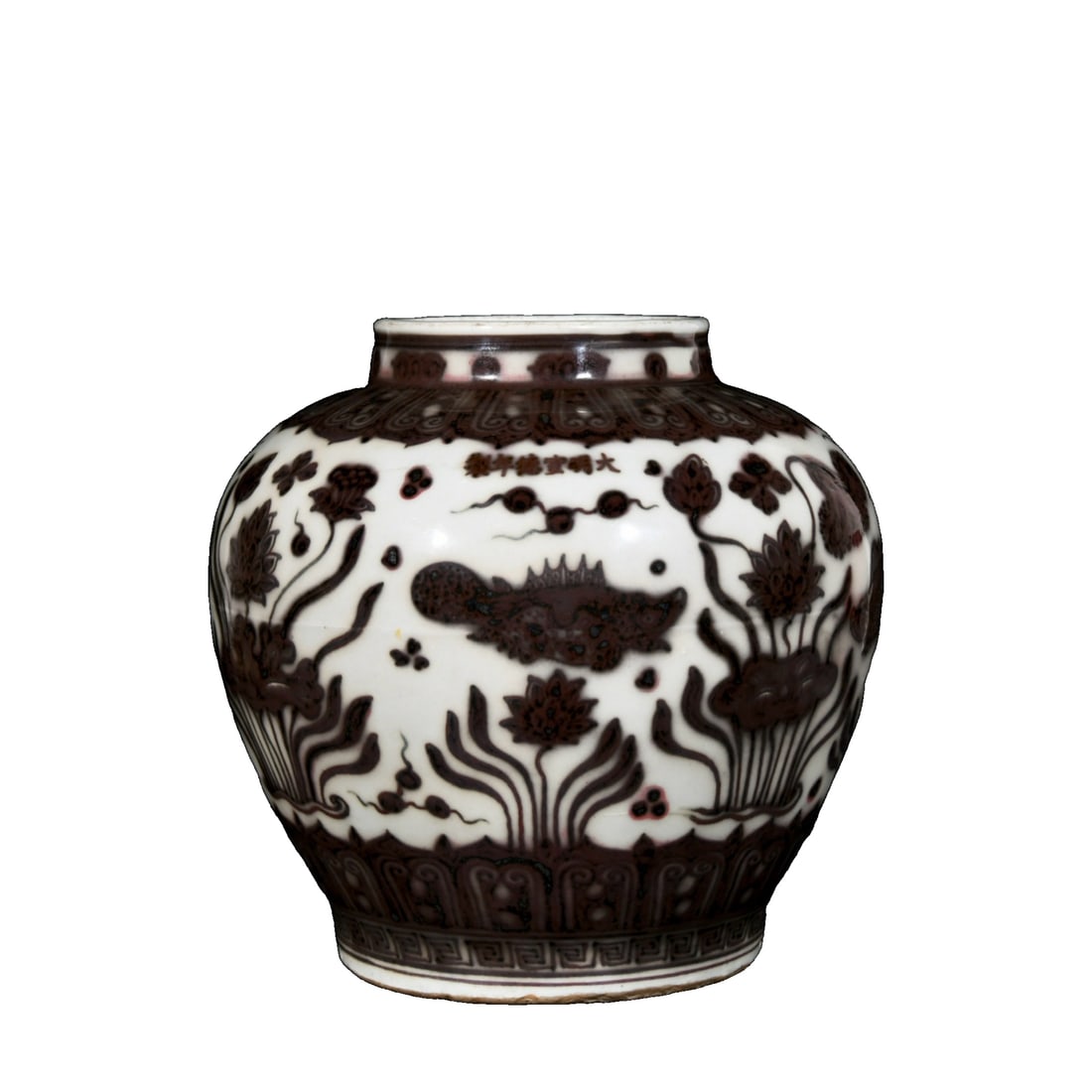 Ming Xuande Style Glaze Red Fish and Algae Pattern Jar (1 of 10)