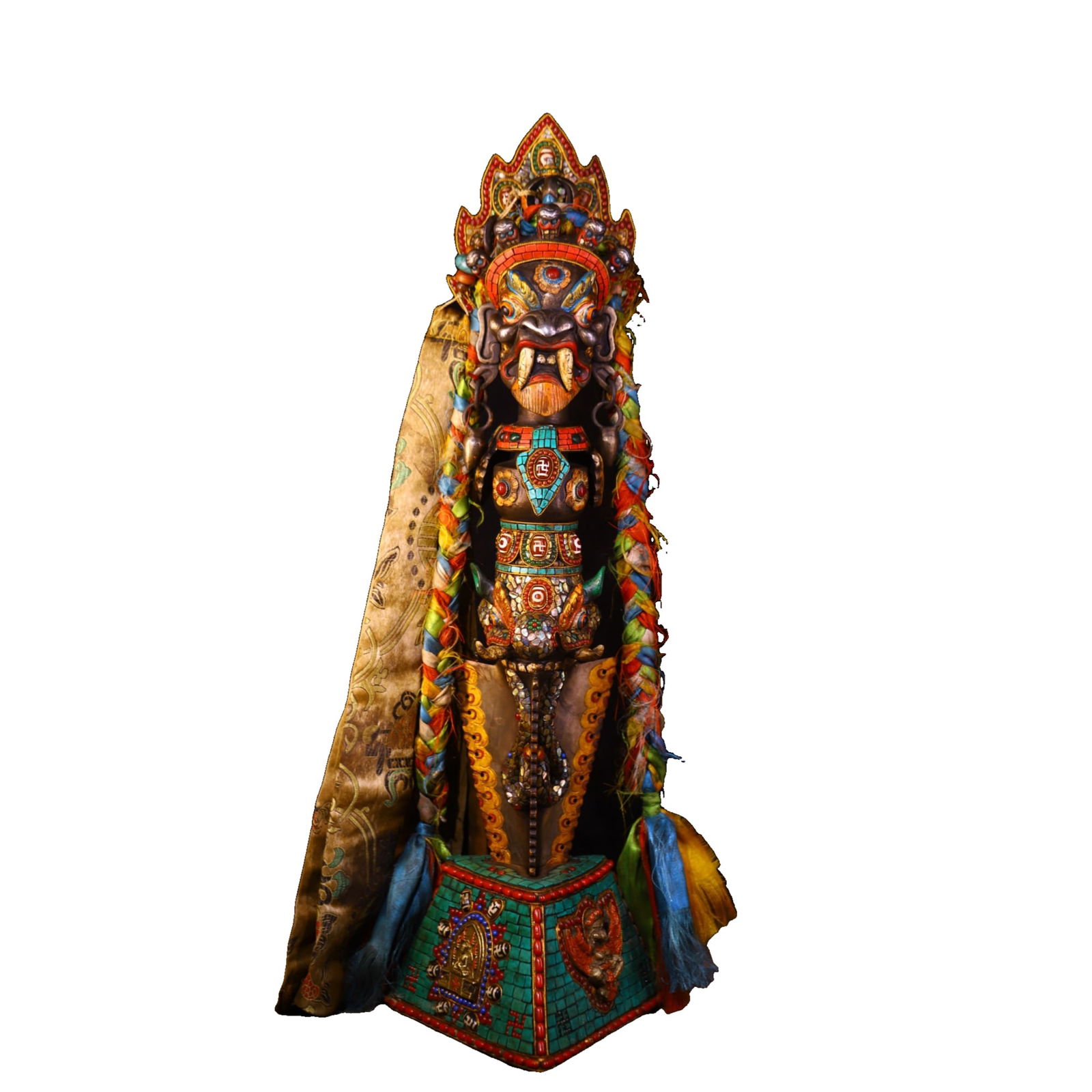 Handcrafted by Tian Tie, inlaid with gemstones, ancient Tianzhu charm: Handcrafted by heavenly iron, inlaid with gemstones, ancient Tibetan bead artifact, height 59 width 19 centimeters, weighs approximately 6080 grams Freight: 1.International Shipping: Foreign shipping