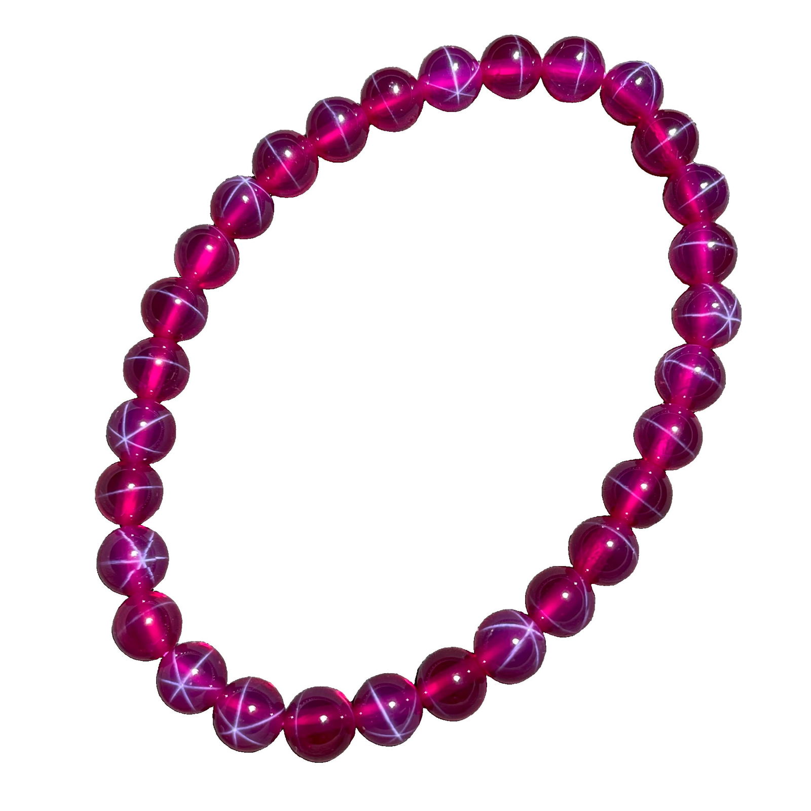 Ruby Star Gem Bracelet: Red Star Gemstone Bracelet Hardness 9+Diameter 0.6 cm Weight 15 grams Freight: 1.International Shipping: Foreign shipping costs are determined by the destination. 2.Photos, descriptions and