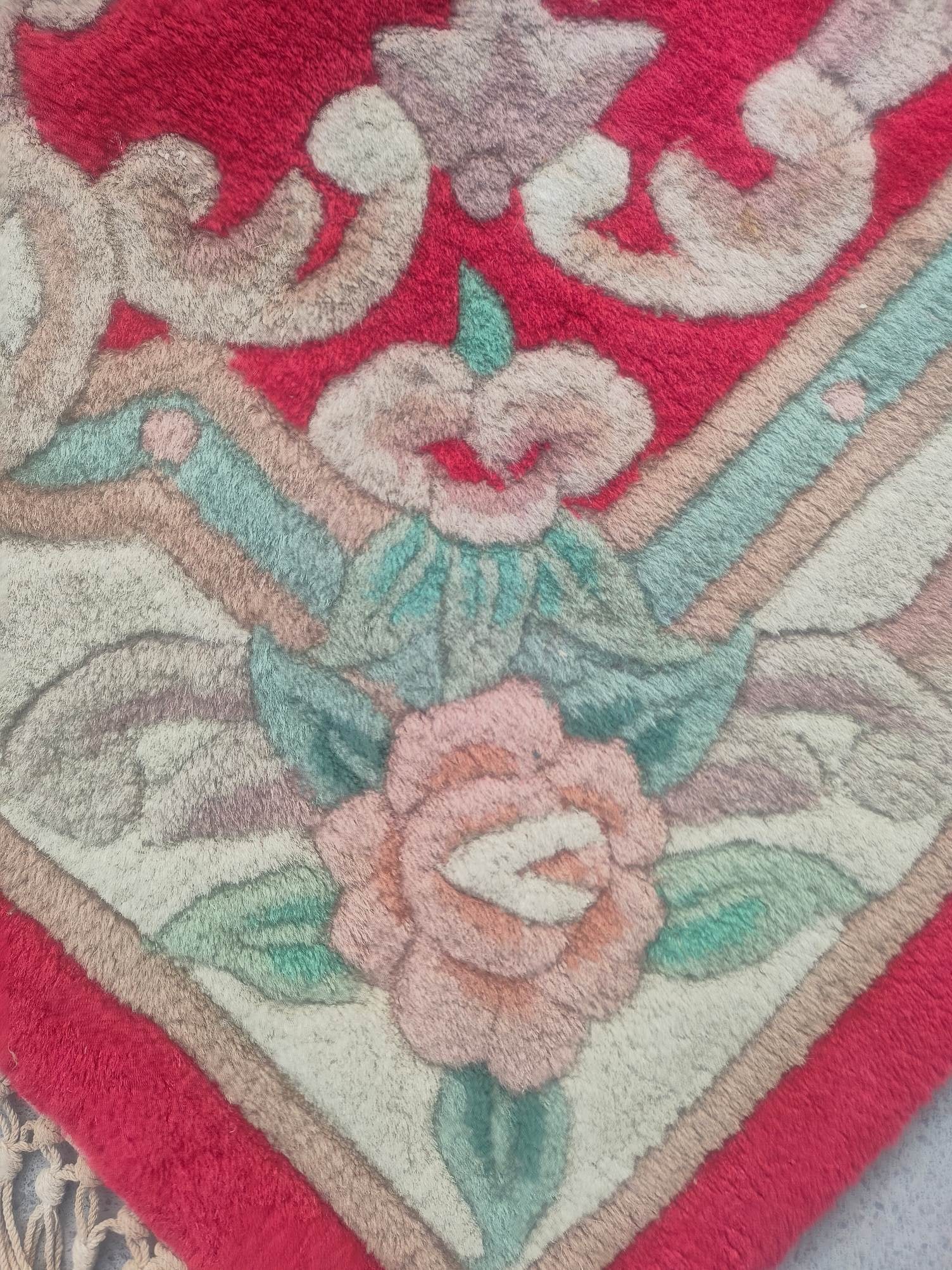 Large rectangular vintage wool carpet - 4