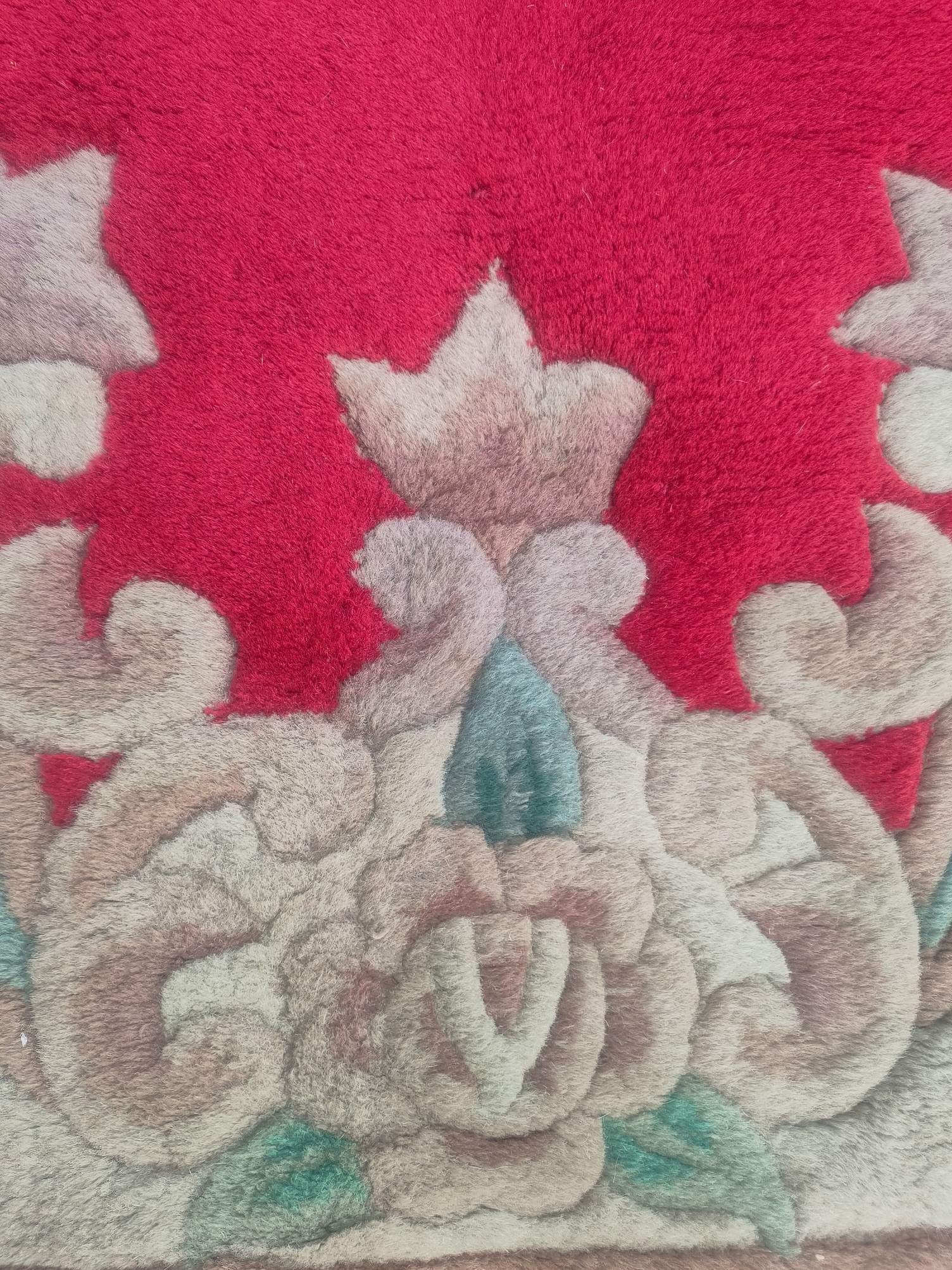 Large rectangular vintage wool carpet - 7