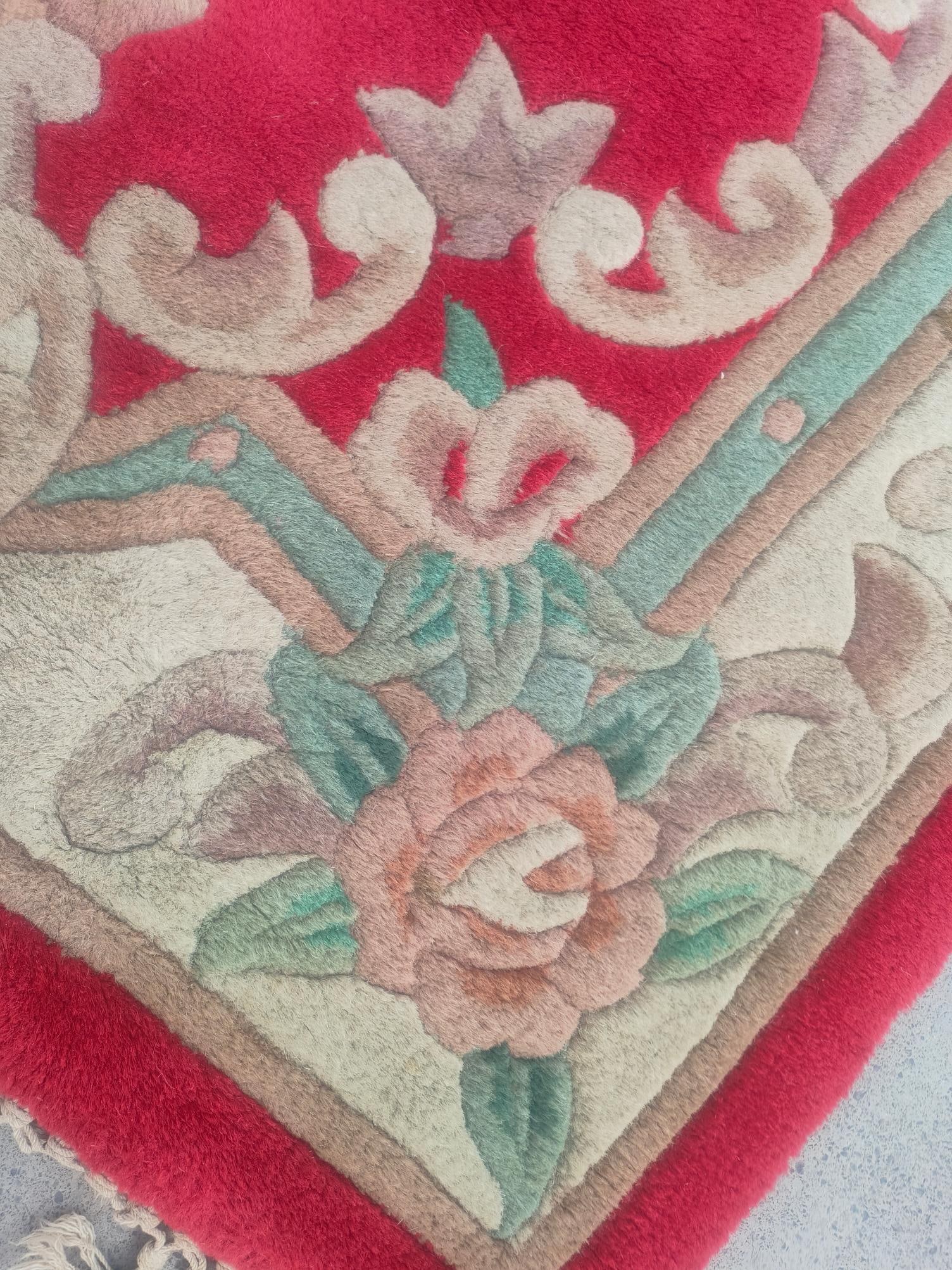 Large rectangular vintage wool carpet - 8