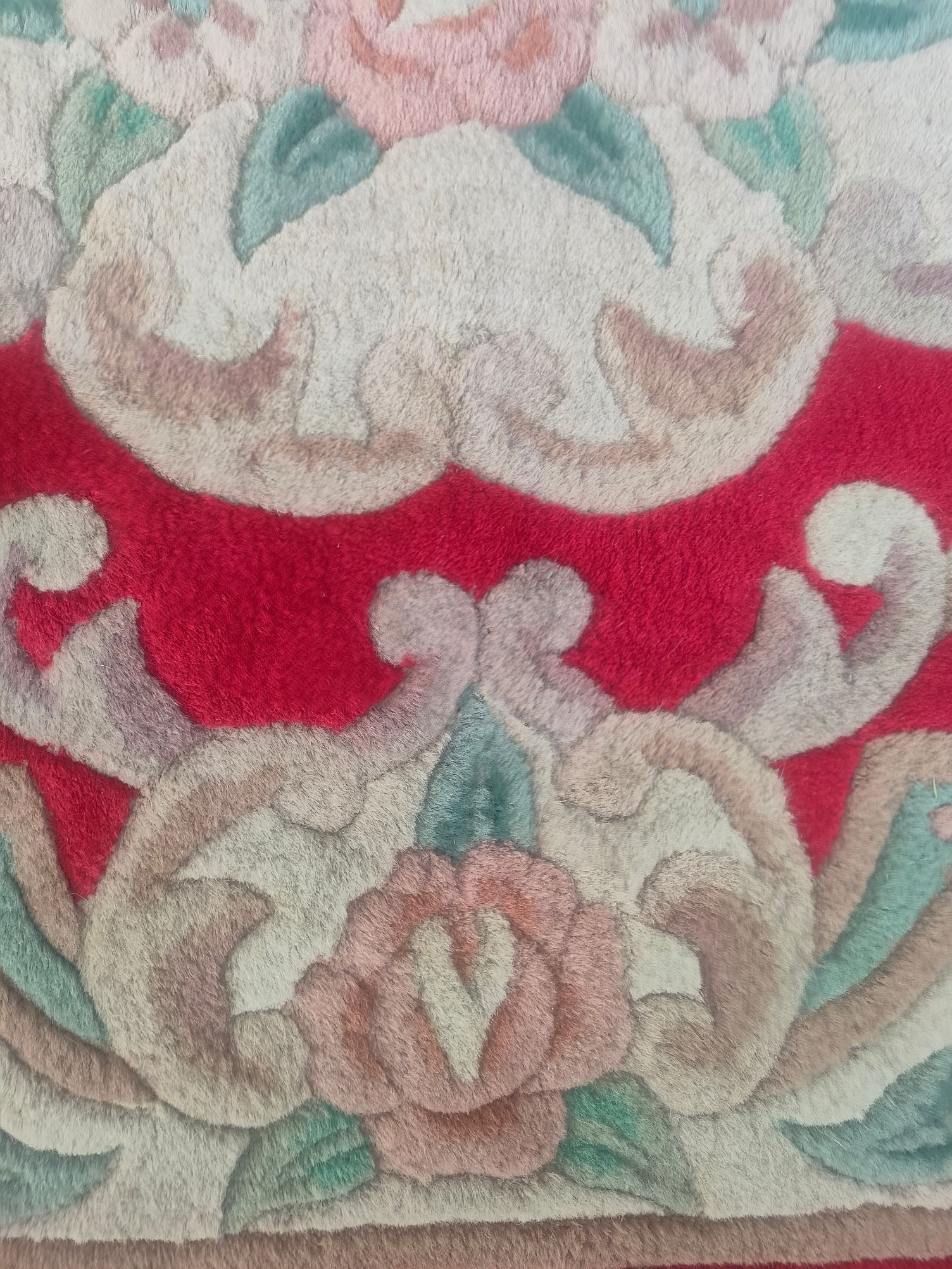 Large rectangular vintage wool carpet - 9