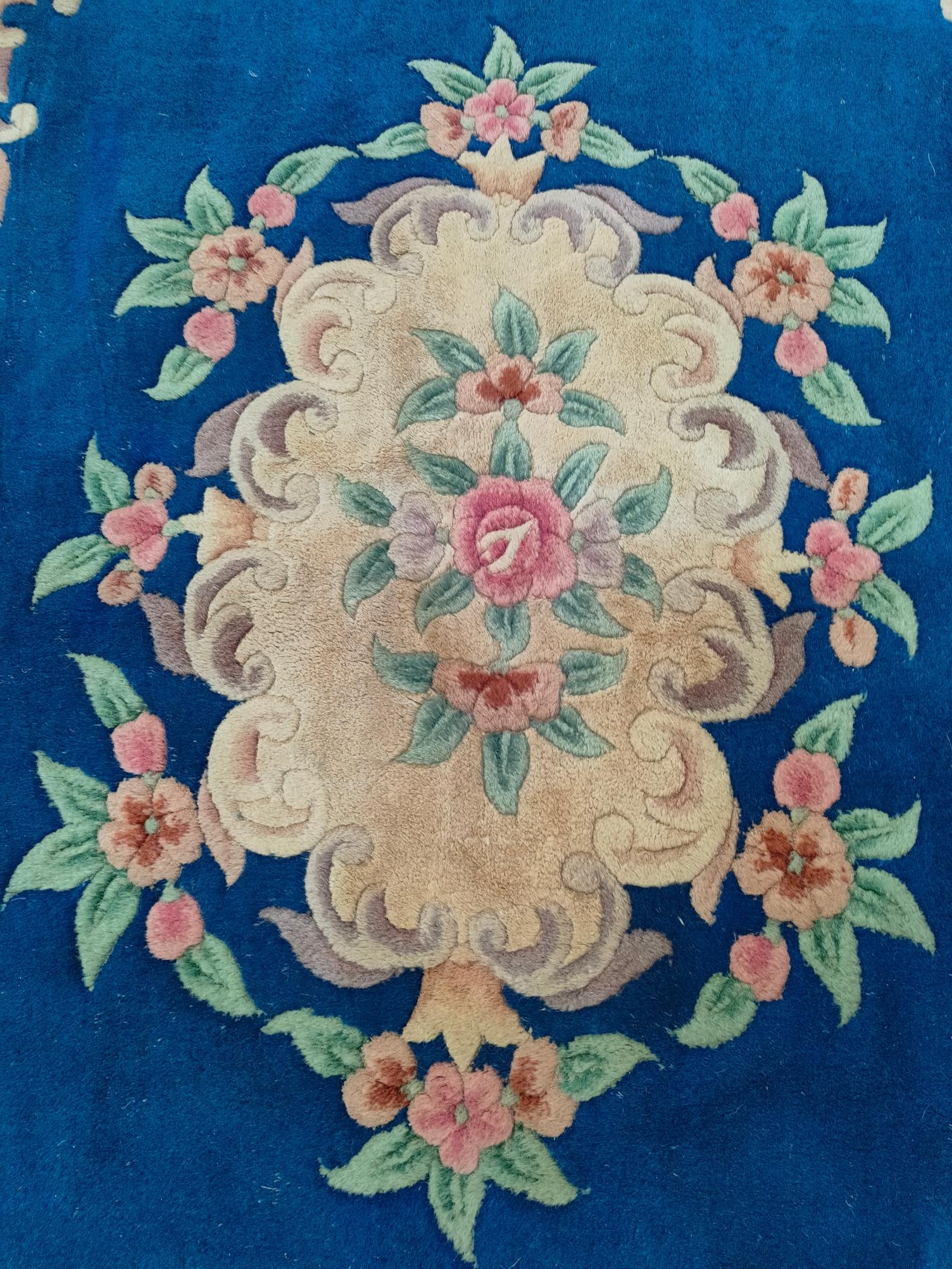 Large rectangular old wool carpet - 3