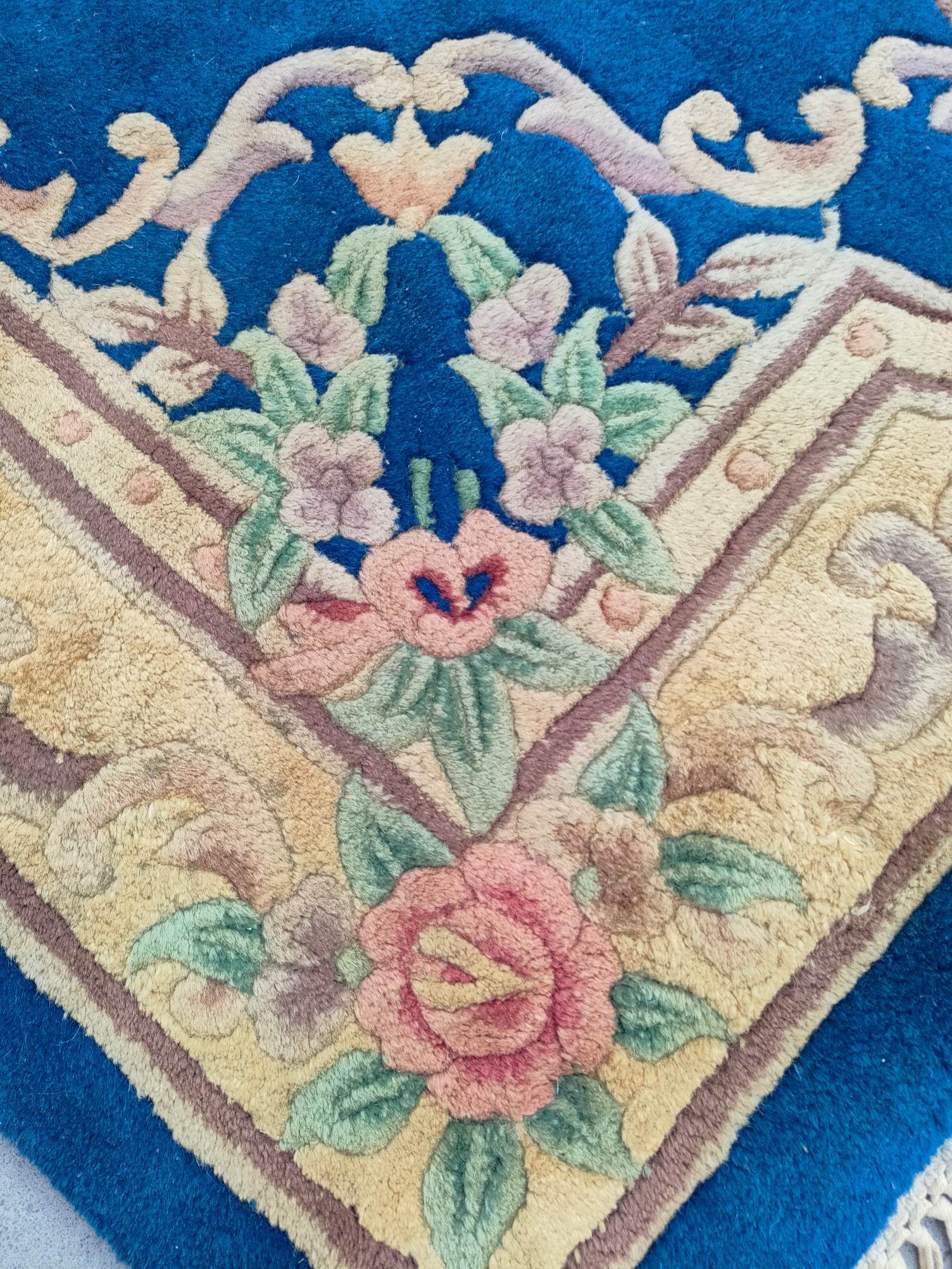 Large rectangular old wool carpet - 6