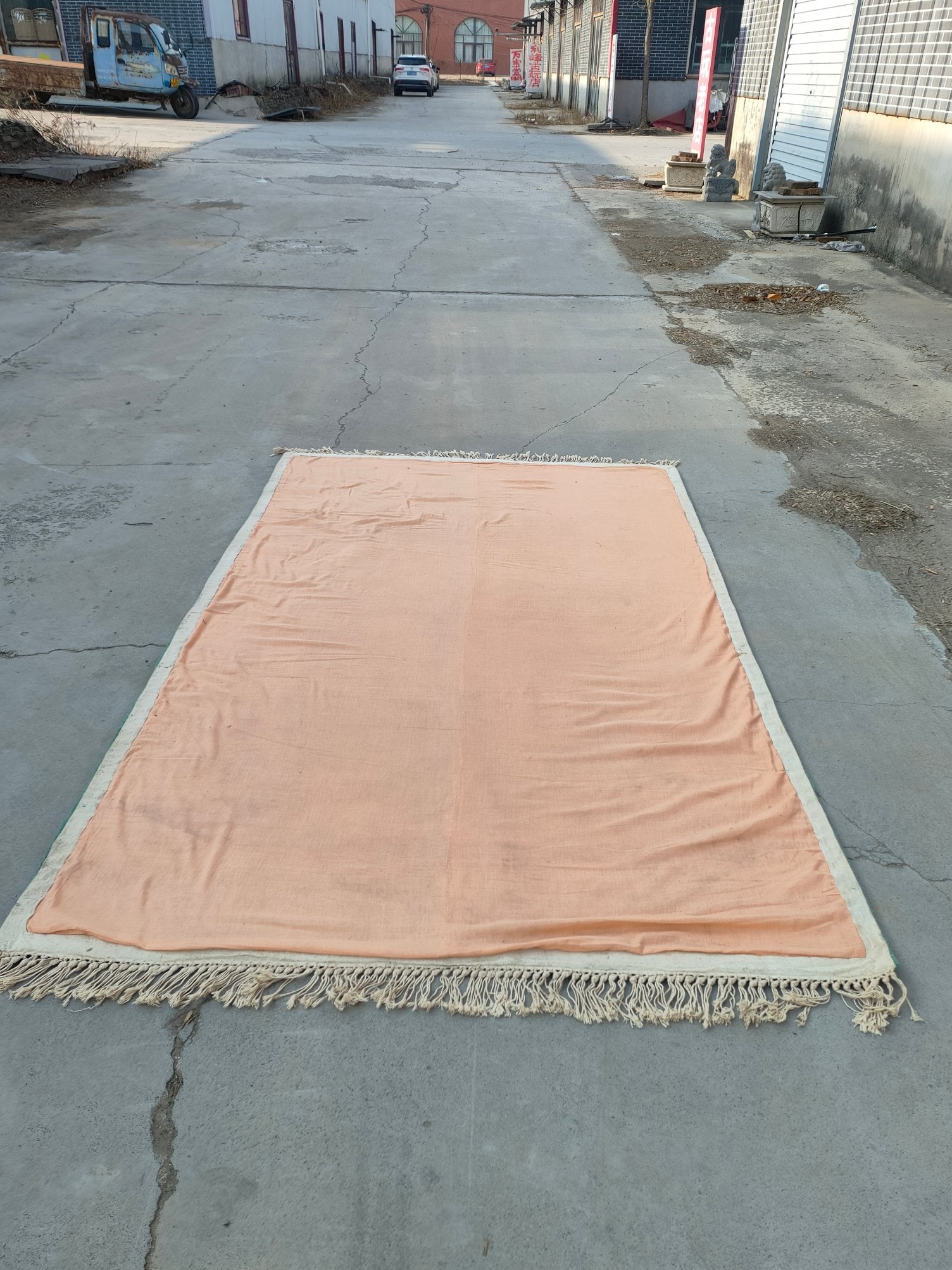 Large rectangular vintage wool carpet - 10