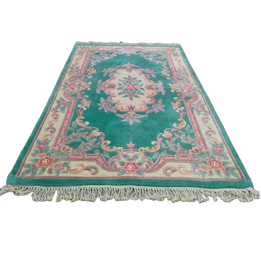 Large rectangular vintage wool carpet: Rectangular, large old wool carpet, total length 260 cm, width 150 cm, thickness 2 cm. Handmade with exquisite and detailed patterns, beautiful and unique designs. Freight: 1.International Shipping:
