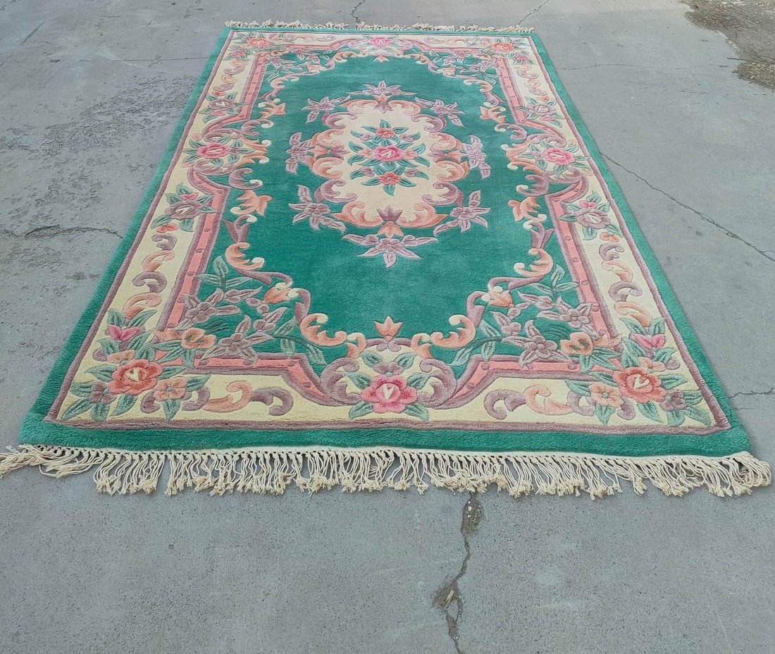 Large rectangular vintage wool carpet - 2