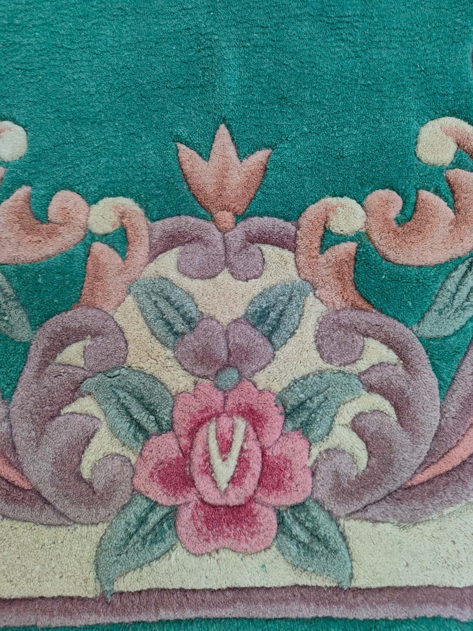 Large rectangular vintage wool carpet - 7