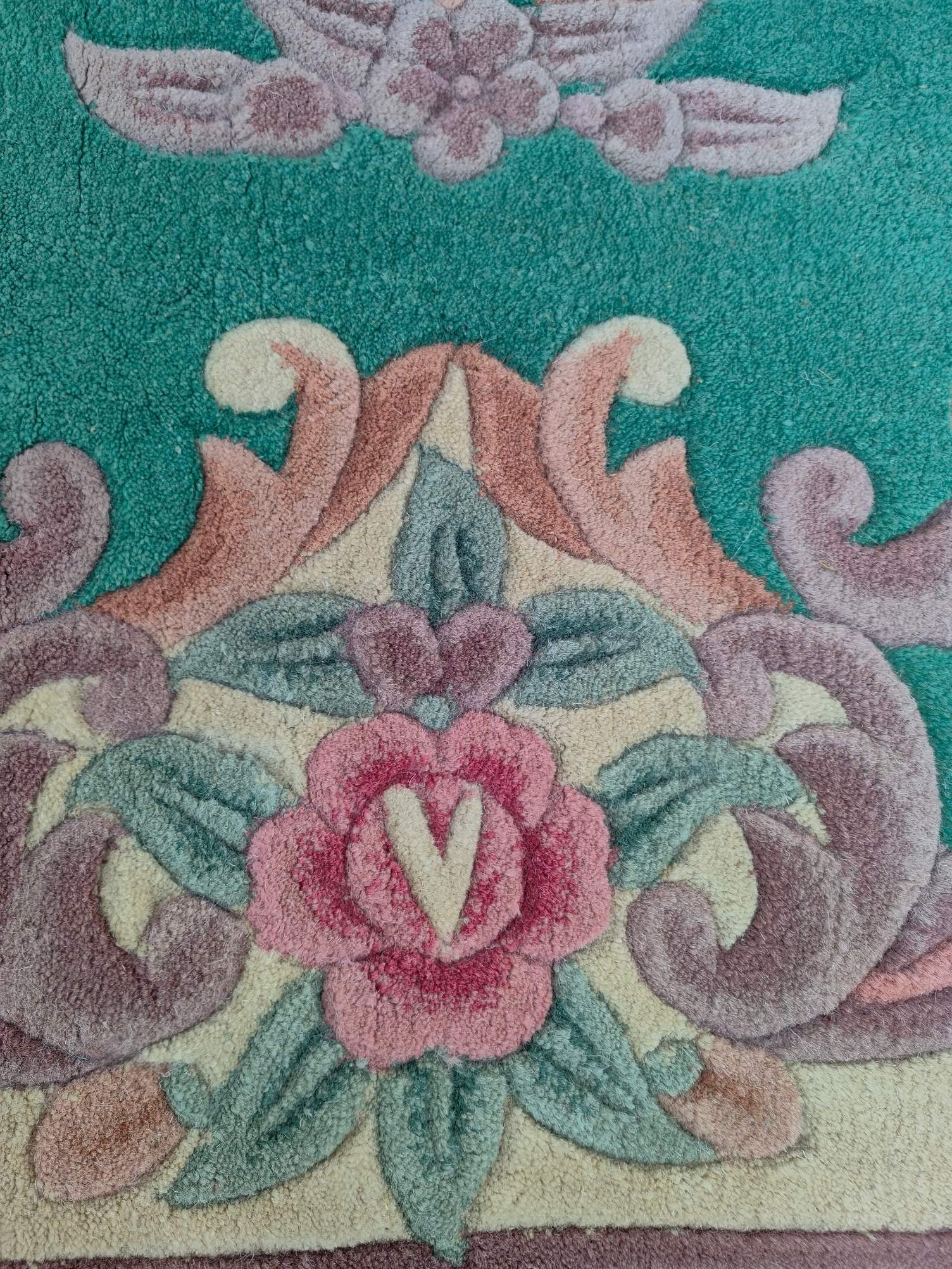 Large rectangular vintage wool carpet - 9