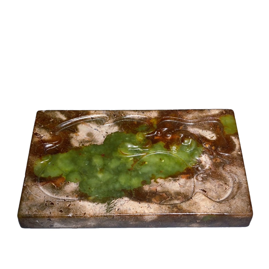 A piece of ancient jade inkstone with auspicious animal patterns carved on it (1 of 9)