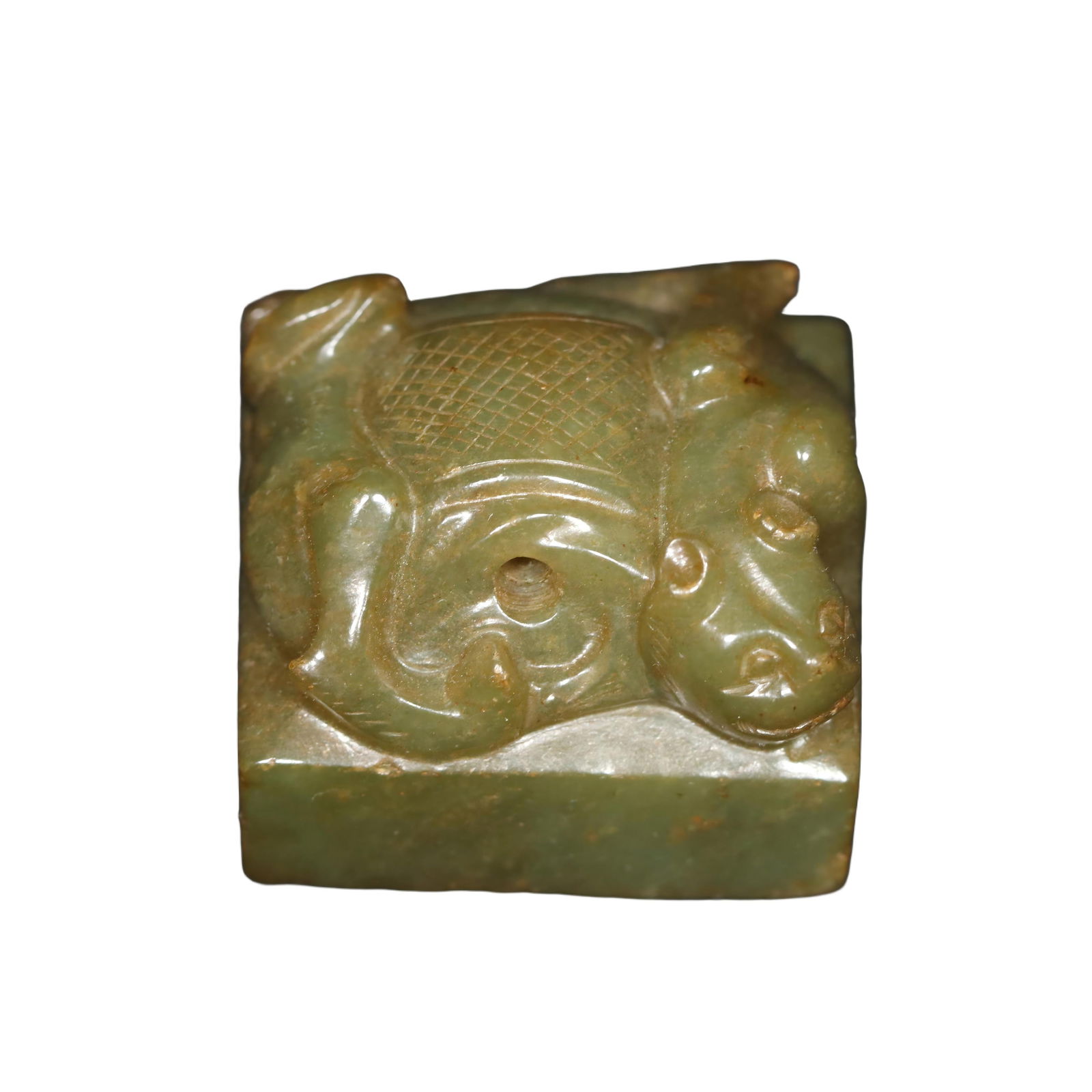 Han Dynasty style old Hetian jade dragon knob seal (1 of 9)