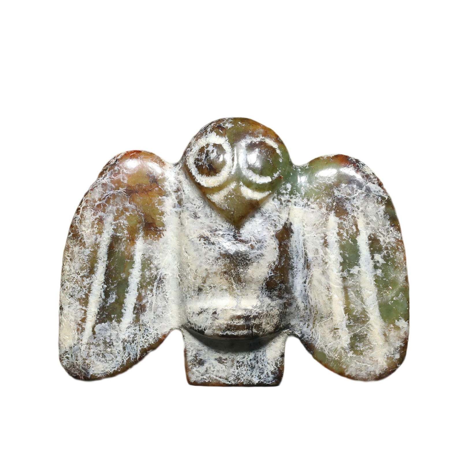 Lao Hetian Jade Hongshan Culture Owl Ornament (1 of 9)