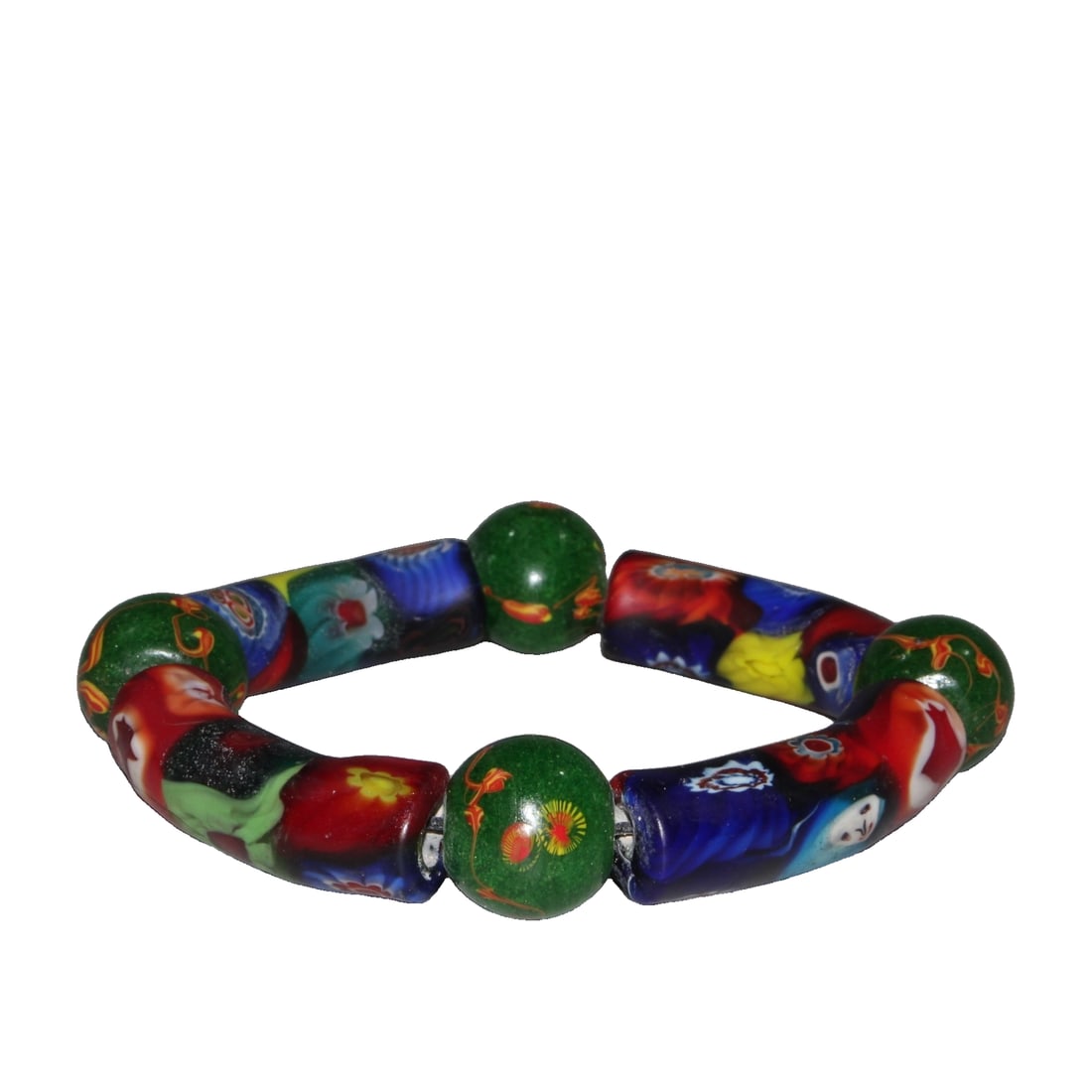 Glaze Enamel Colored Bracelet: Glaze Colored Bead Bracelet, Bead Length 4 cm, Width 1.5 cm, Total Length 13 cm, Weight Approximately 74g Freight: 1.International Shipping: Foreign shipping costs are determined by the destination.